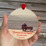 Grandpa Memorial Gift Photo Ornaments Charm Acrylic Pendant Opa Picture