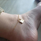 Lucky Lock Anklets Jewelry for Women Rome Number Leg Anklet Nameplate