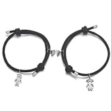 Adjustable Steel Magnet Bracelet Personalized Engrave Name Couples