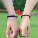 Adjustable Steel Magnet Bracelet Personalized Engrave Name Couples