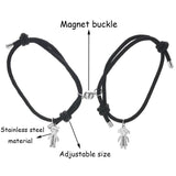Adjustable Steel Magnet Bracelet Personalized Engrave Name Couples
