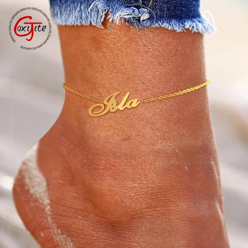 Personalized Name Anklets For Women Stainless Steel Foot Chain