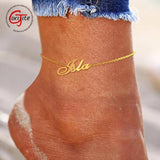 Personalized Name Anklets For Women Stainless Steel Foot Chain