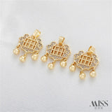 14K Clad Abacus Lock Pendant with Zirconium Stone