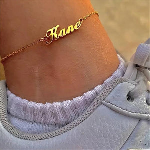 Stainless Steel Women Name Anklet Personalized Jewelry