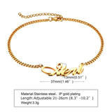 Stainless Steel Personalized Anklet Foot Jewelry for Women Men
