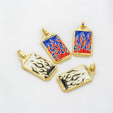 14K Clad Flame Pendant DIY Accessories Pendant Chain