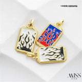 14K Clad Flame Pendant DIY Accessories Pendant Chain