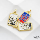 14K Clad Flame Pendant DIY Accessories Pendant Chain