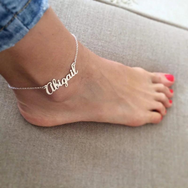 Personalized Name Stainless Steel Anklet For Women Men