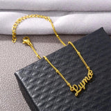 Stainless Steel Letter Beaded Anklets for Women