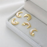 14K Shell Star Moon Double Circle Pendant DIY Bracelet Necklace Accessories