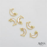 14K Shell Star Moon Double Circle Pendant DIY Bracelet Necklace Accessories