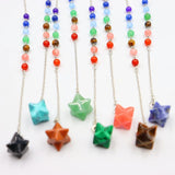 Mineral Crystal Merkaba Pendant Pendulum Yoga Chain 3D Hexagram For Women Men