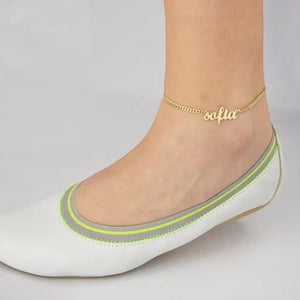 Personalized Anklets Stainless Steel Ankle Bracelets Silver Cuban Chain