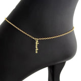 Personalized Name Anklet Stainless Steel Chain Jewelry