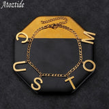 Atoztide Personalized Name Anklet Thick NK Leg Chain Letter Jewelry