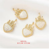 18K Gold-Plated Emerald Pendant with Micro-Set Diamond Zirconia