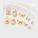 18K Gold-Plated Emerald Pendant with Micro-Set Diamond Zirconia