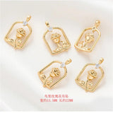 18K Gold-Plated Emerald Pendant with Micro-Set Diamond Zirconia