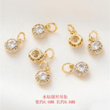 18K Gold-Plated Emerald Pendant with Micro-Set Diamond Zirconia