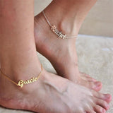 Personalized Stainless Steel Name Anklet for Women