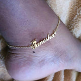 Custom Name Crown Anklet Stainless Steel