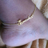 Name Anklet Personality Crown Stainless Steel Nameplate Anklet