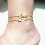 Stainless Steel Name Anklet DIY Letter Number Foot Chain
