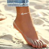 Personalized Stainless Steel Anklet for Women - Beach Jewelry
