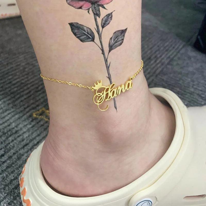 Crown Anklet Personalized Stainless Steel Summer Layered Anklet