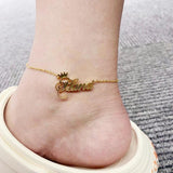 Crown Anklet Personalized Stainless Steel Summer Layered Anklet