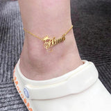 Crown Anklet Personalized Stainless Steel Summer Layered Anklet