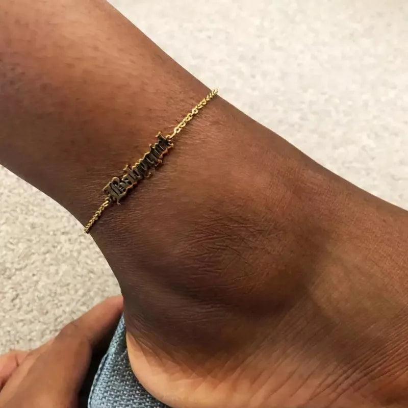VishowCo Stainless Steel Personalized Anklet for Women