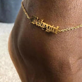 VishowCo Stainless Steel Personalized Anklet for Women