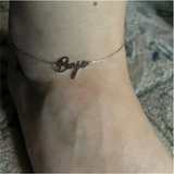 Stainless Steel Name Anklet for Women - Personalized O Chain Anklet