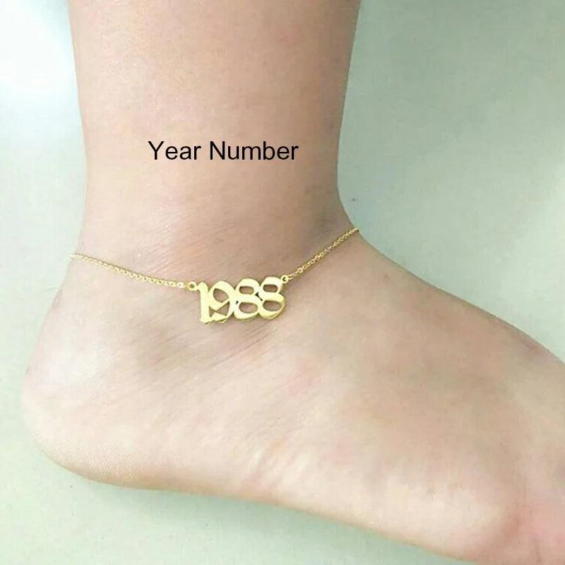 Raexrage Cuban Link Name Anklet Stainless Steel Personalized for Women Girl
