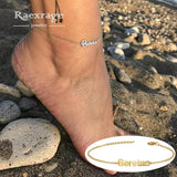 Raexrage Cuban Link Name Anklet Stainless Steel Personalized for Women Girl