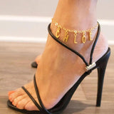 Raexrage Cuban Link Name Anklet Stainless Steel Personalized for Women Girl