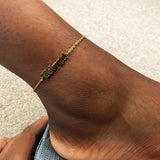 Raexrage Cuban Link Name Anklet Stainless Steel Personalized for Women Girl