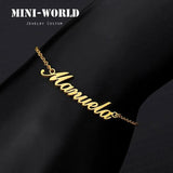 Bohemian Style Stainless Steel Name Anklet for Women