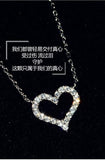 925 Silver Heart Zircon Necklace Pendant for Women Gift