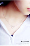925 Silver Heart Zircon Necklace Pendant for Women Gift