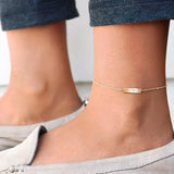 Dainty Personalized Anklet, Custom Initial Name Date Anklet, Silver or Rose