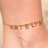 Personalized Name Anklets For Women Stainless Steel Colour Cable Chain