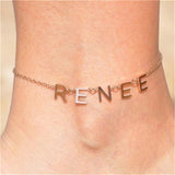 Personalized Name Anklets For Women Stainless Steel Colour Cable Chain