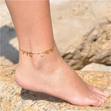 Personalized Name Anklets For Women Stainless Steel Colour Cable Chain