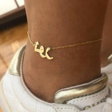 Arabic Name Anklet Stainless Steel Charms Personalized Nameplate Couple Gift