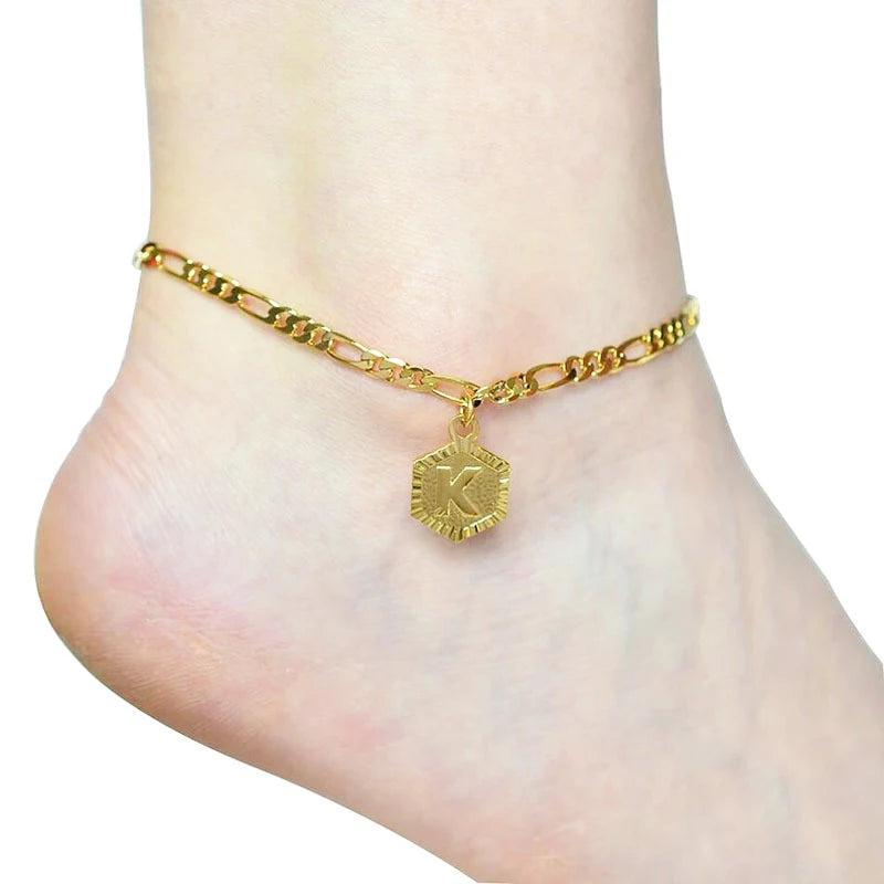 A-Z Initial Stainless Steel Anklet for Women Foot Jewelry