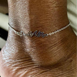 Personalized Name Anklet Stainless Steel Women Bohemian Beach Jewelry